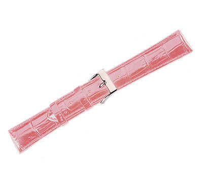 Leather Watch Band Lux Alligator Pink (18mm) Long