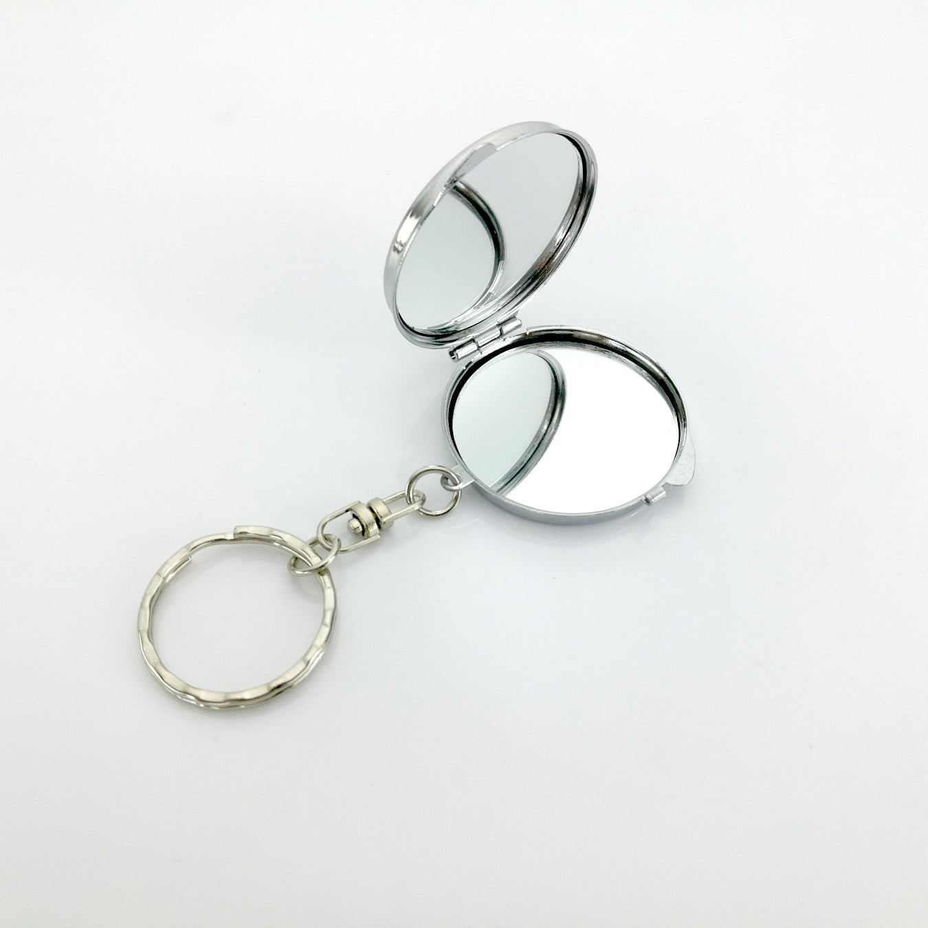 Mirror Back Keychains Round Mirror Keychain