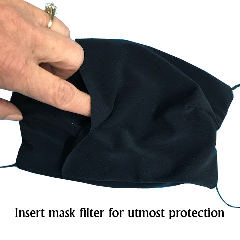 Reusable Washable 2 Ply Mask with Pocket for Filter Insert