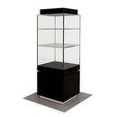 Black Glossy Wood Showcase with Aluminum Trim