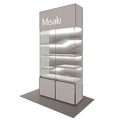 Jewelry Showcase with Backlit Customization and Four-Level Shelving