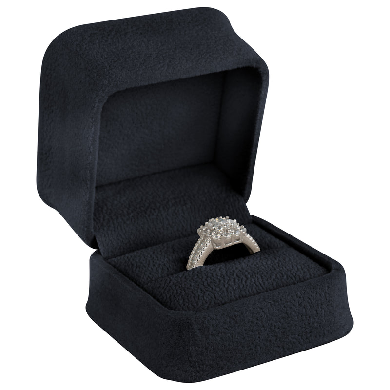 Amazon.com: Allure - Rich Suede Gray Luxury Ring Box, Elegant Diamond Ring  Case, With Gray Velour Interior, Jewelry Display Gift Box, For Unique  Proposal, Engagement Or Wedding. : Clothing, Shoes & Jewelry