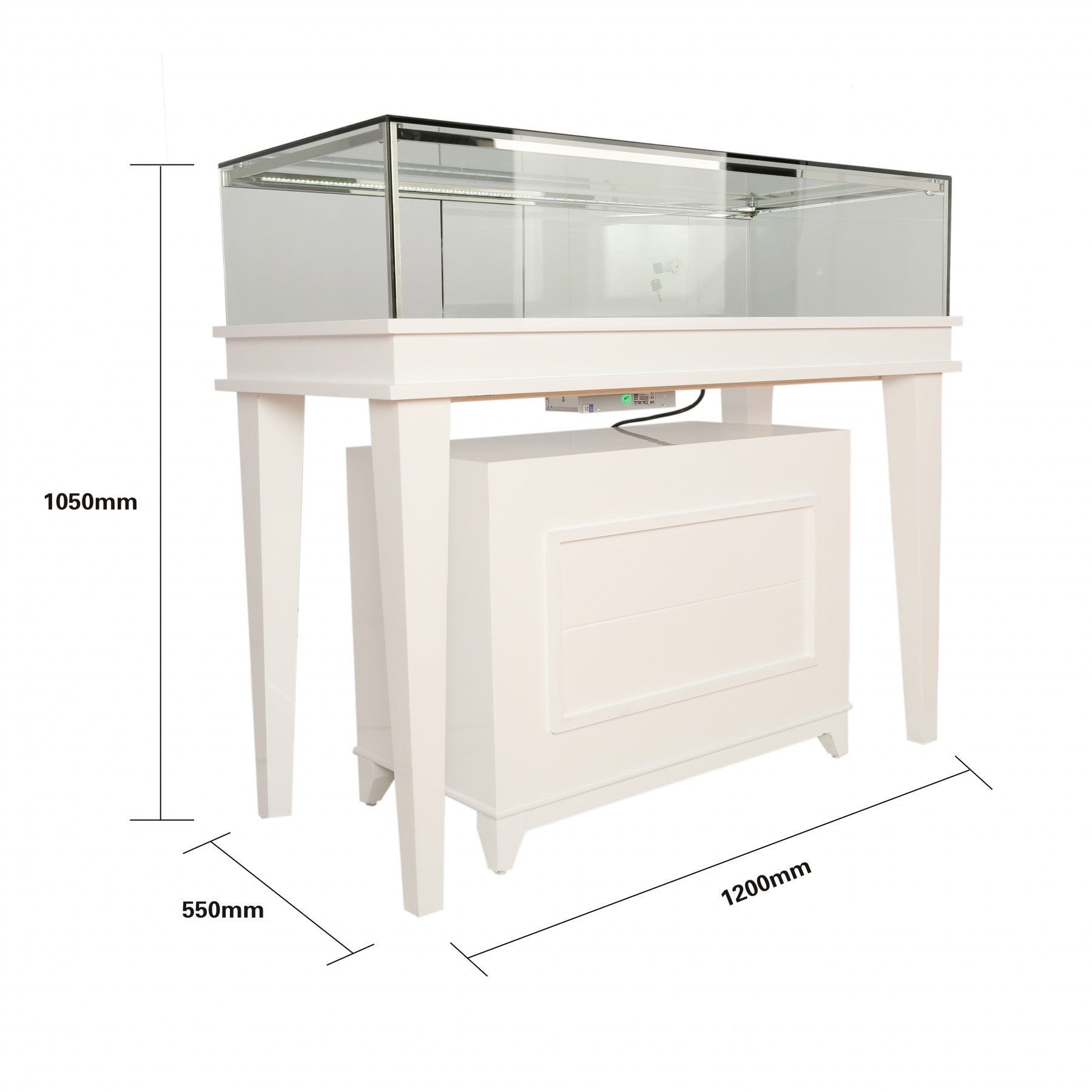 White Gloss Wooden Jewelry Showcase