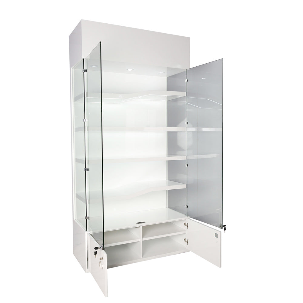 Jewelry Showcase with Backlit Customization and Four-Level Shelving