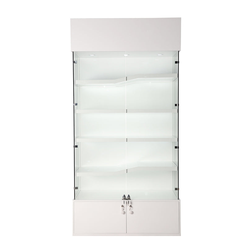 Jewelry Showcase with Backlit Customization and Four-Level Shelving