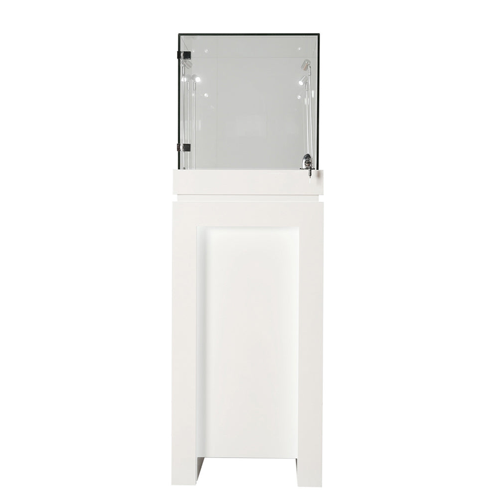 Glossy Wood and Aluminum Jewelry Showcase with LED Lighting System