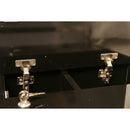 Aluminum Frame Display Case with White Center Panel and Wood Trim