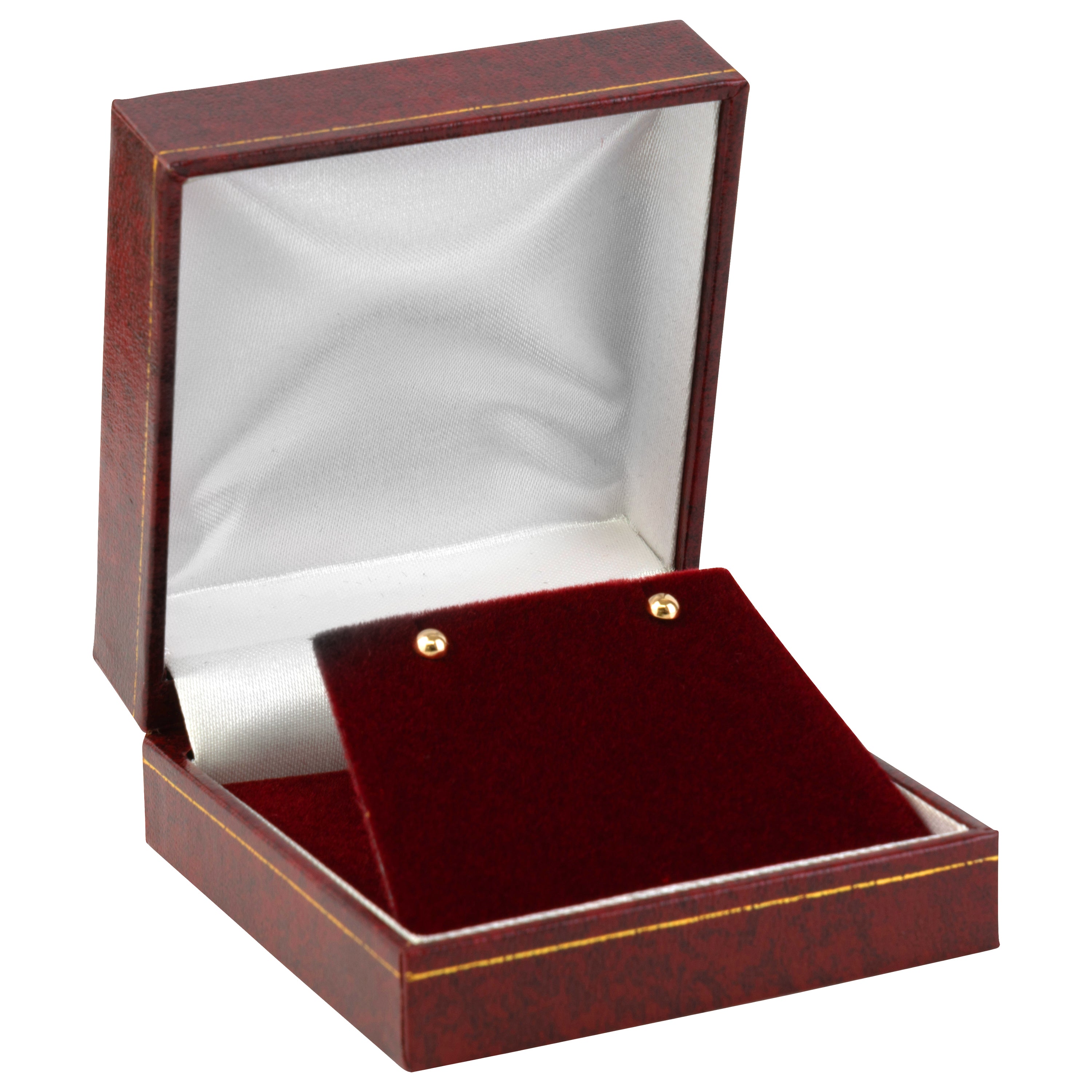 Paper Covered Clip Earring Box with Gold Accent