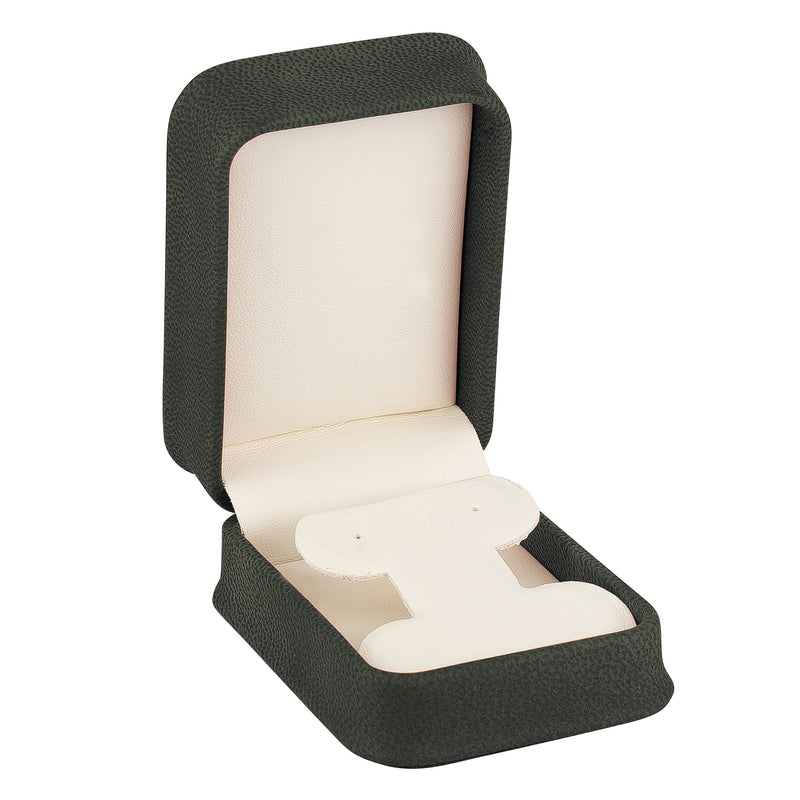 Nabuka Leatherette French Clip Earring Box with Cream Interior
