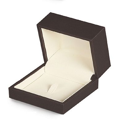 Matte Paper Covered Clip for Ring Box with Cream Leatherette Interior
