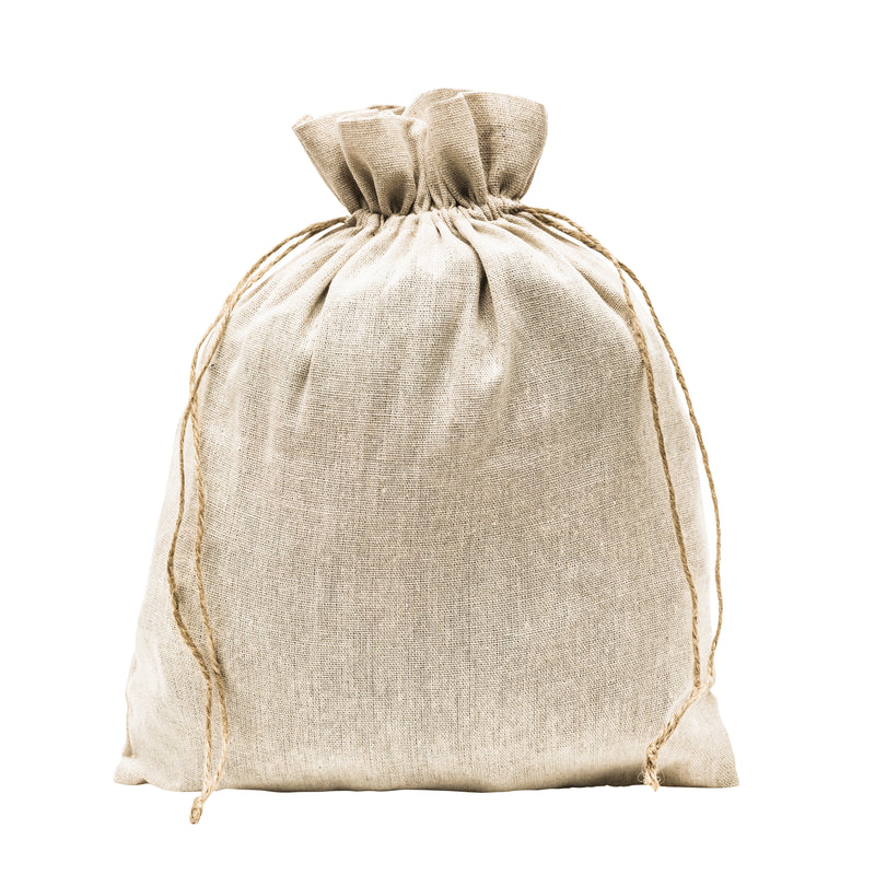 Linen Pouch with Hemp Cord