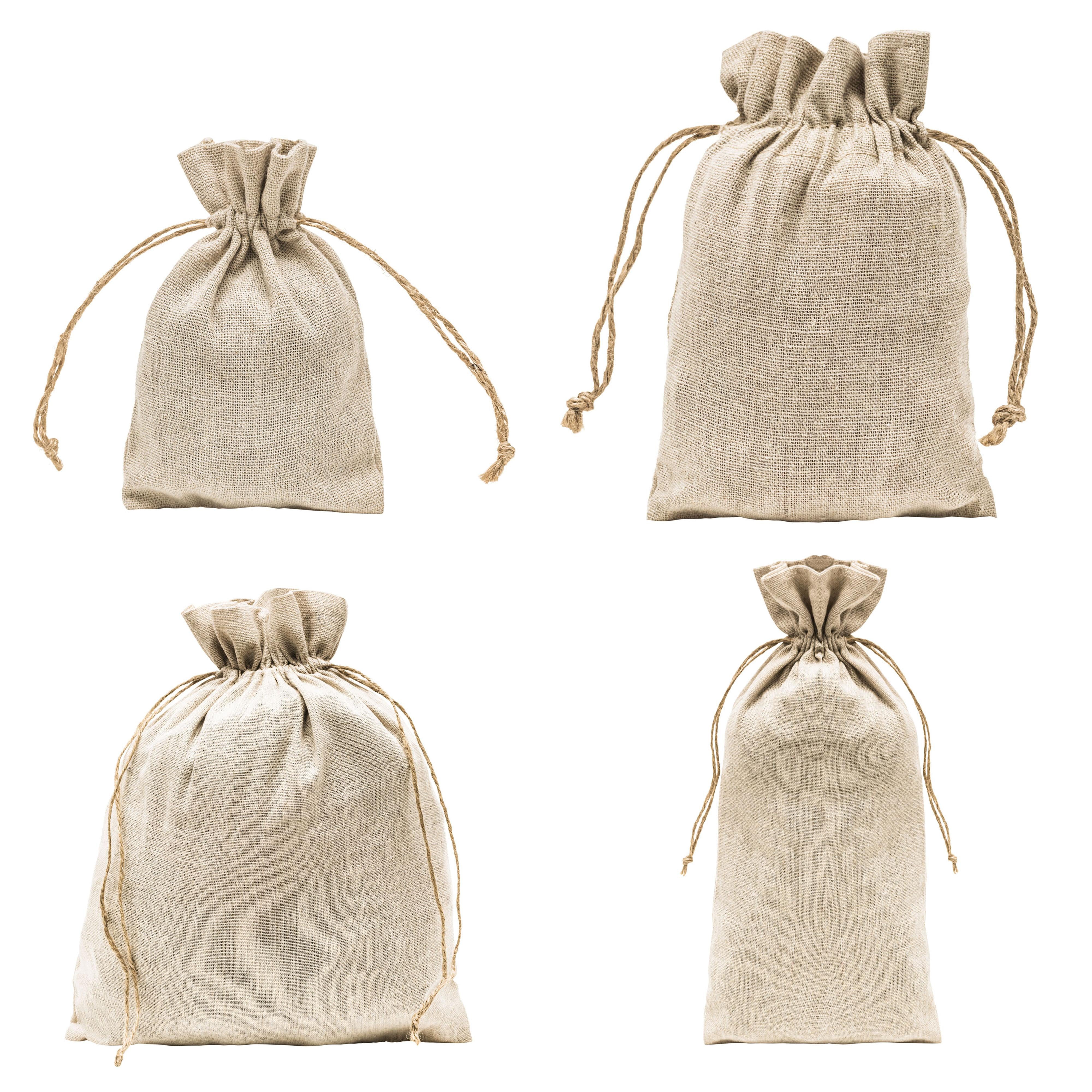 Linen Pouch with Hemp Cord
