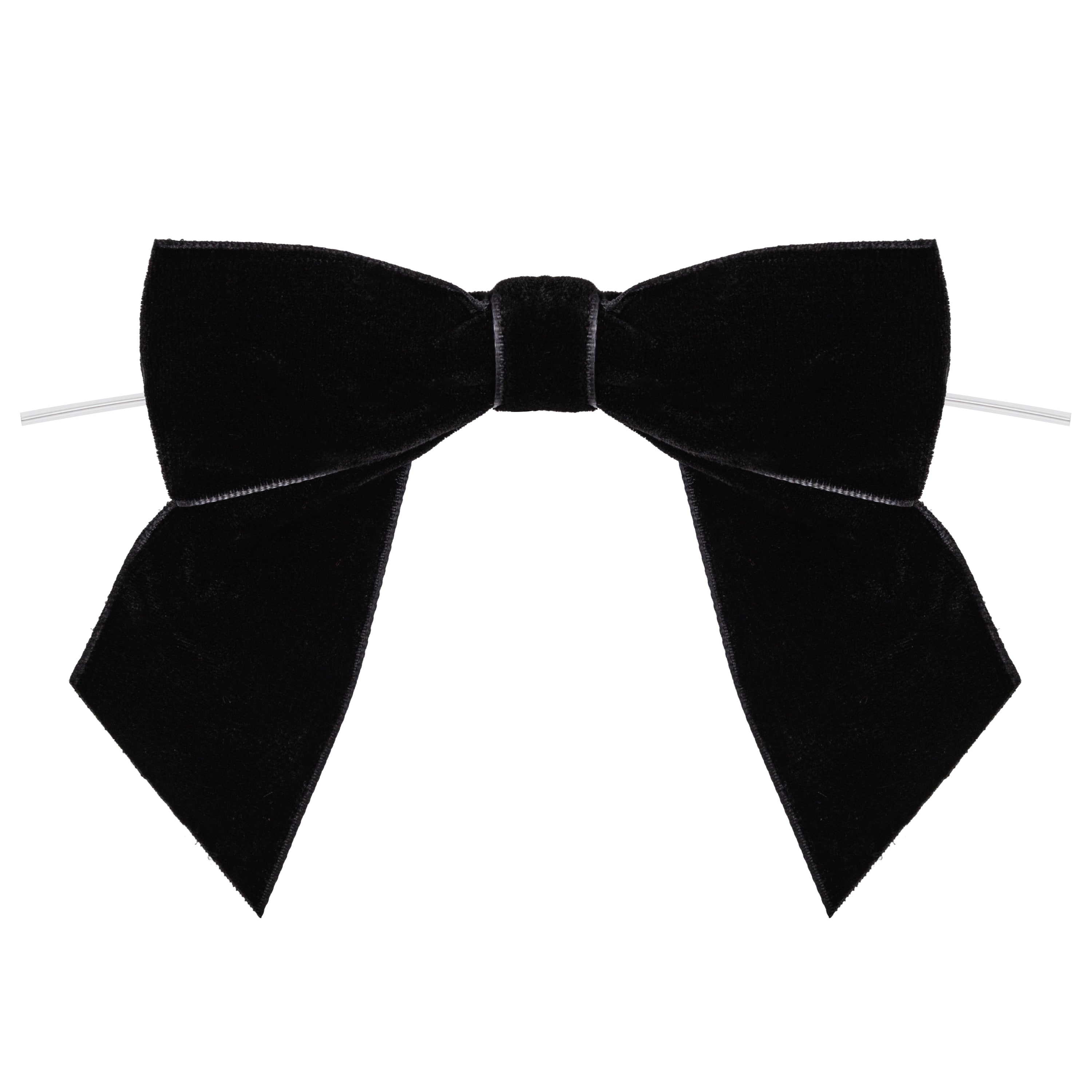 Pre-Tied Velvet Bow with Twist Tie