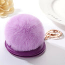 Lavender Puffy Keychain Mirror