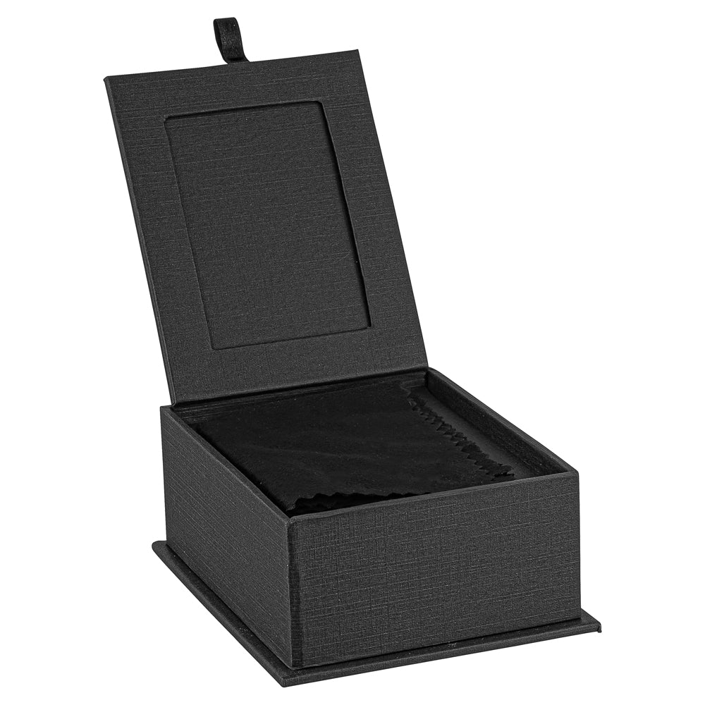Haute Suede Pendant Box with Matching Satin Inner Lids