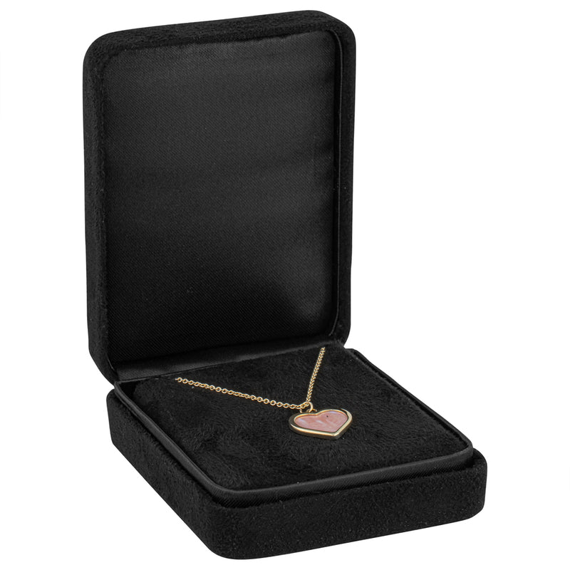 Haute Suede Pendant Box with Matching Satin Inner Lids