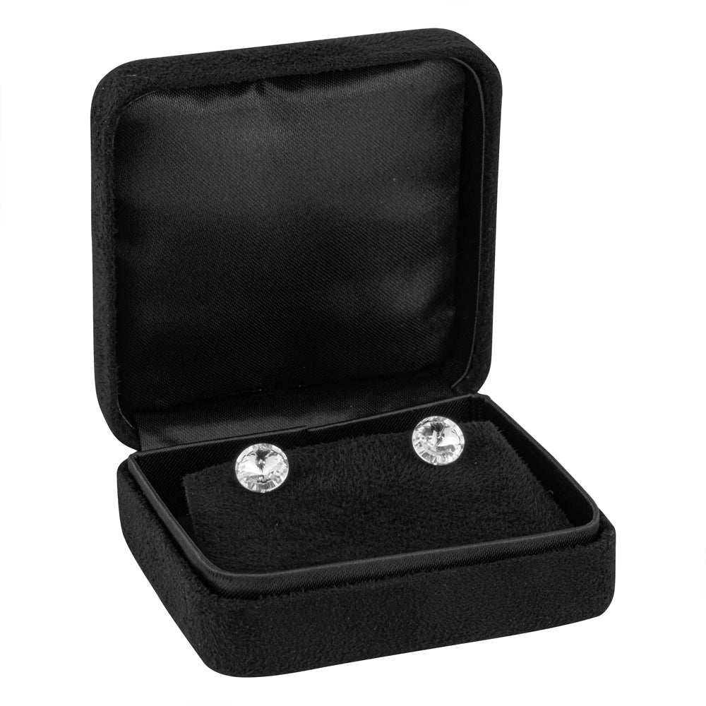 Haute Suede Single Earring Box with Matching Satin Inner Lids