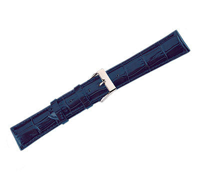 Leather Watch Band Lux Alligator Blue (12mm) Long