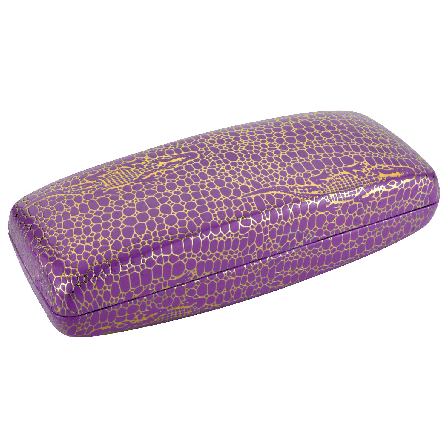 Large Metallic Crocodile Eyewear Case