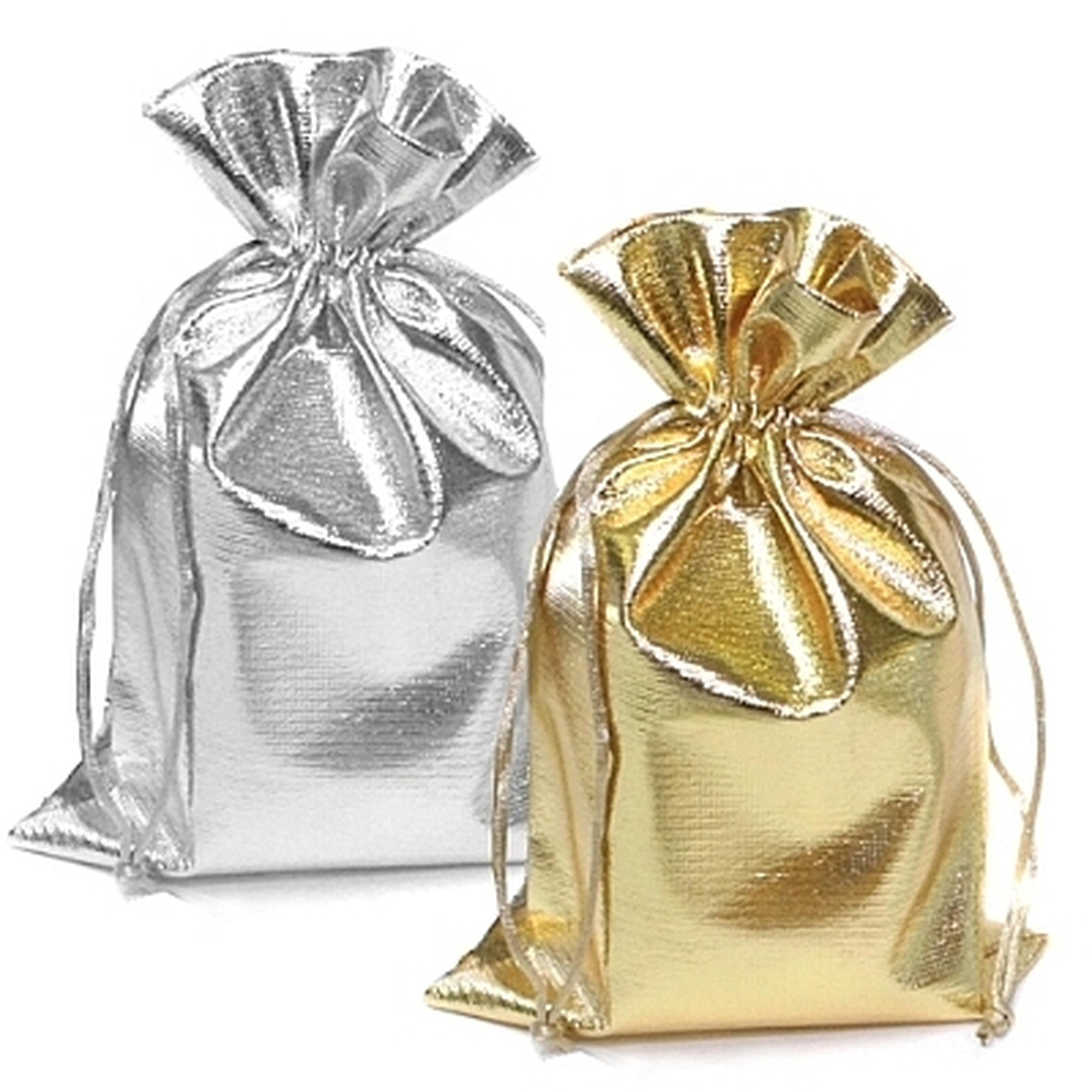 Metallic Organza Drawstring Pouch