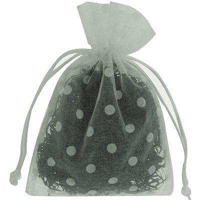 Organza Drawstring Pouch with Polka Dots