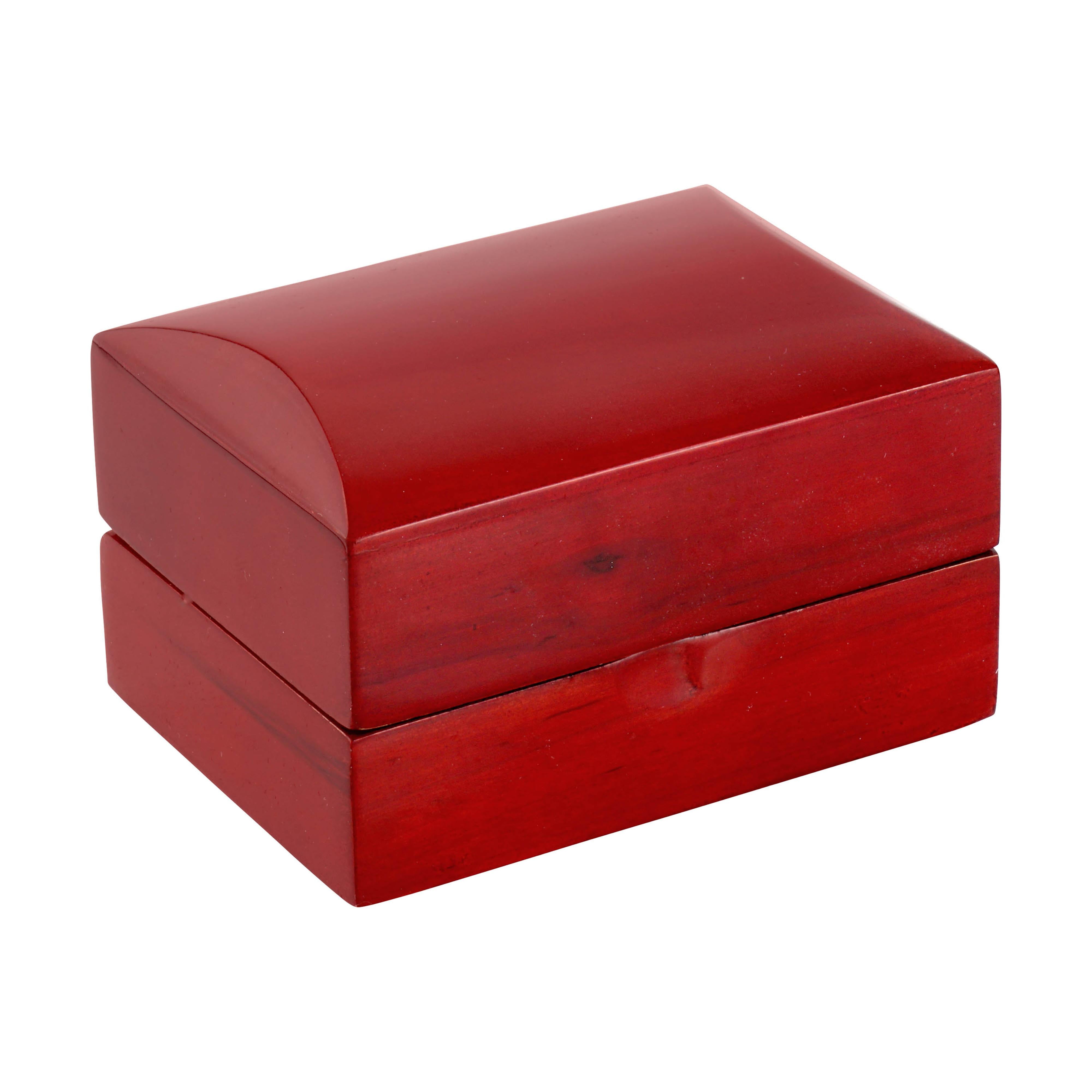 High Shine Mahogany Color Wooden Double Ring Box