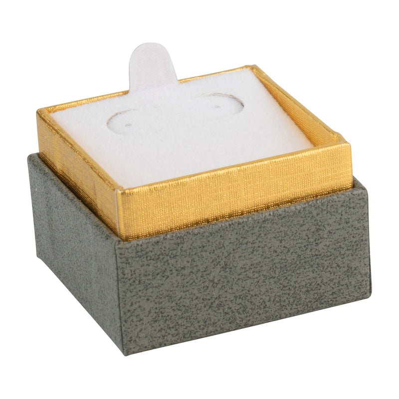 Two-tone Paper Single Earring Box with Gold Accent