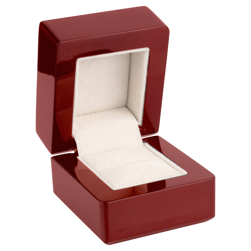 Wooden Single Ring Box with Suede Insert