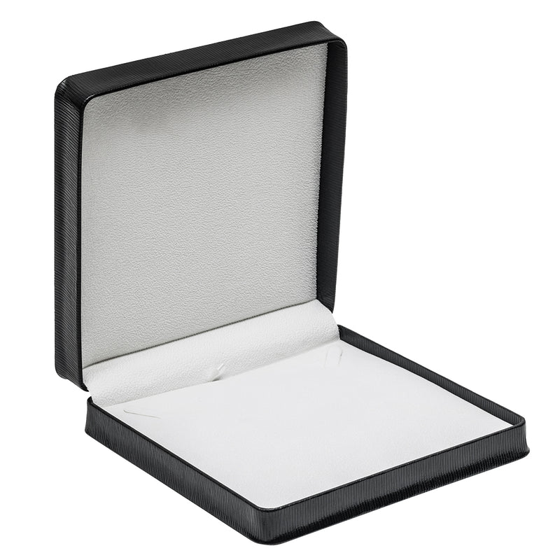 Embossed Leatherette Large Set Box with White Velvet Interior