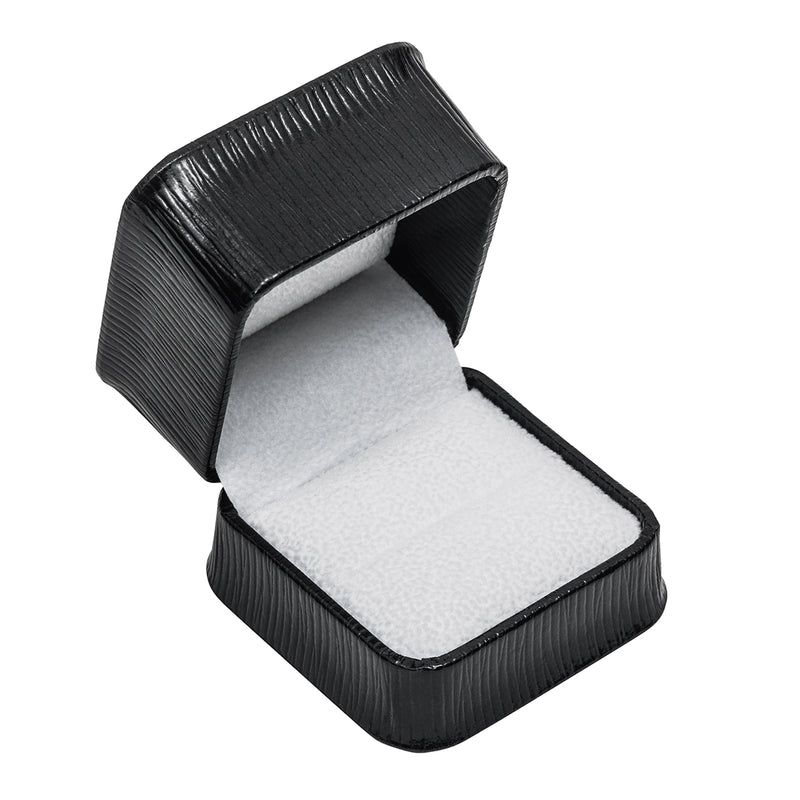 Embossed Leatherette Single Ring Box with White Velvet Interior