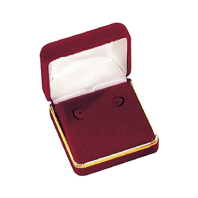 Velvet Hoop Earring Box with Gold Rims and Matching Insert
