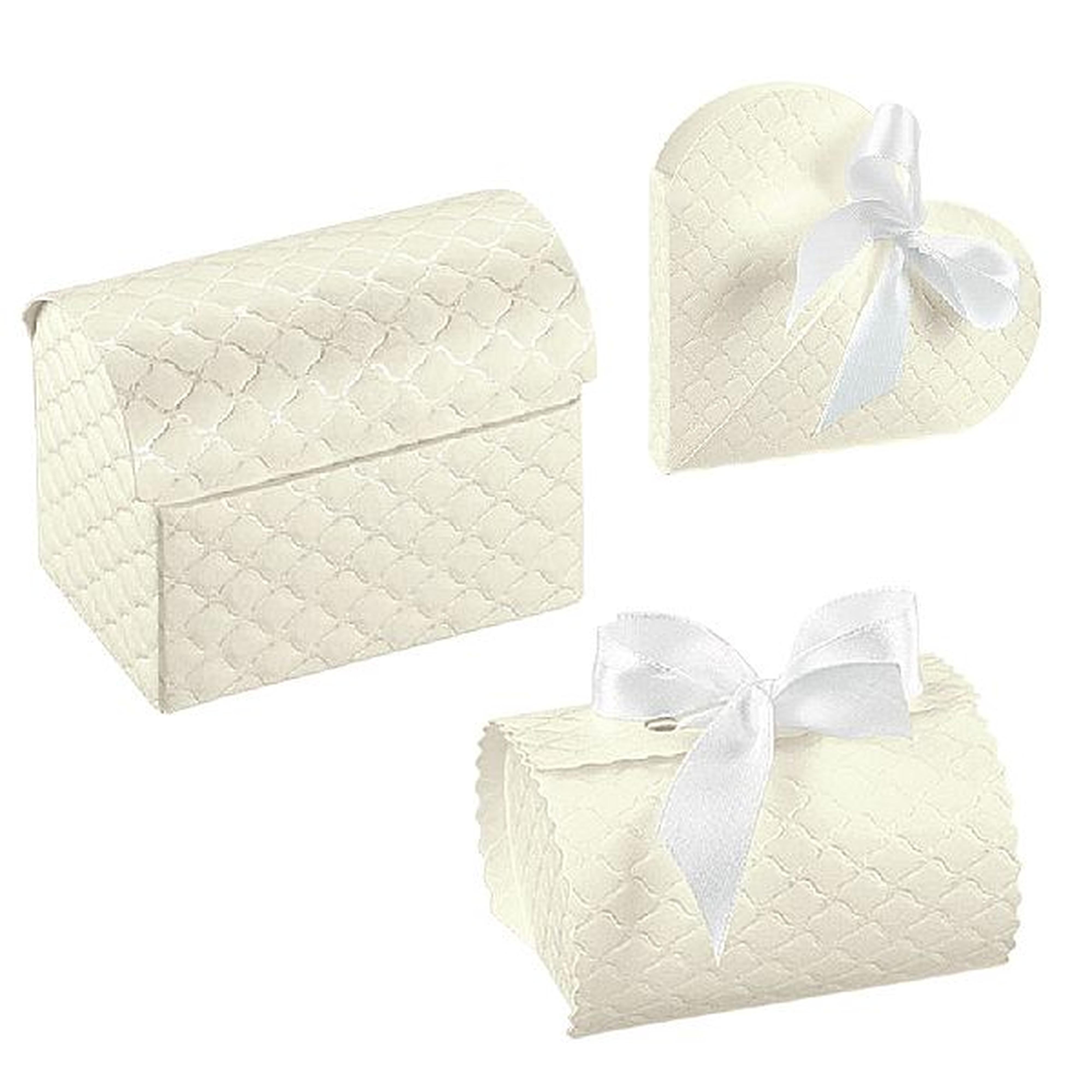 White Quilted Embossed Confection Boxes