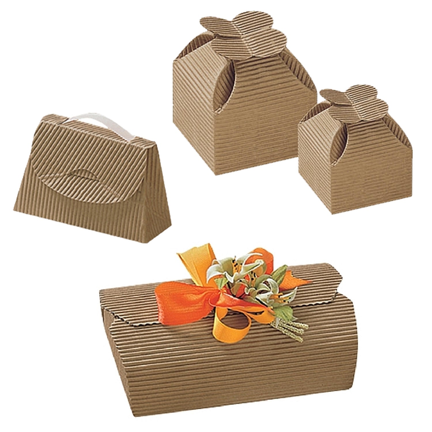 Natural Ribbed Confection Boxes