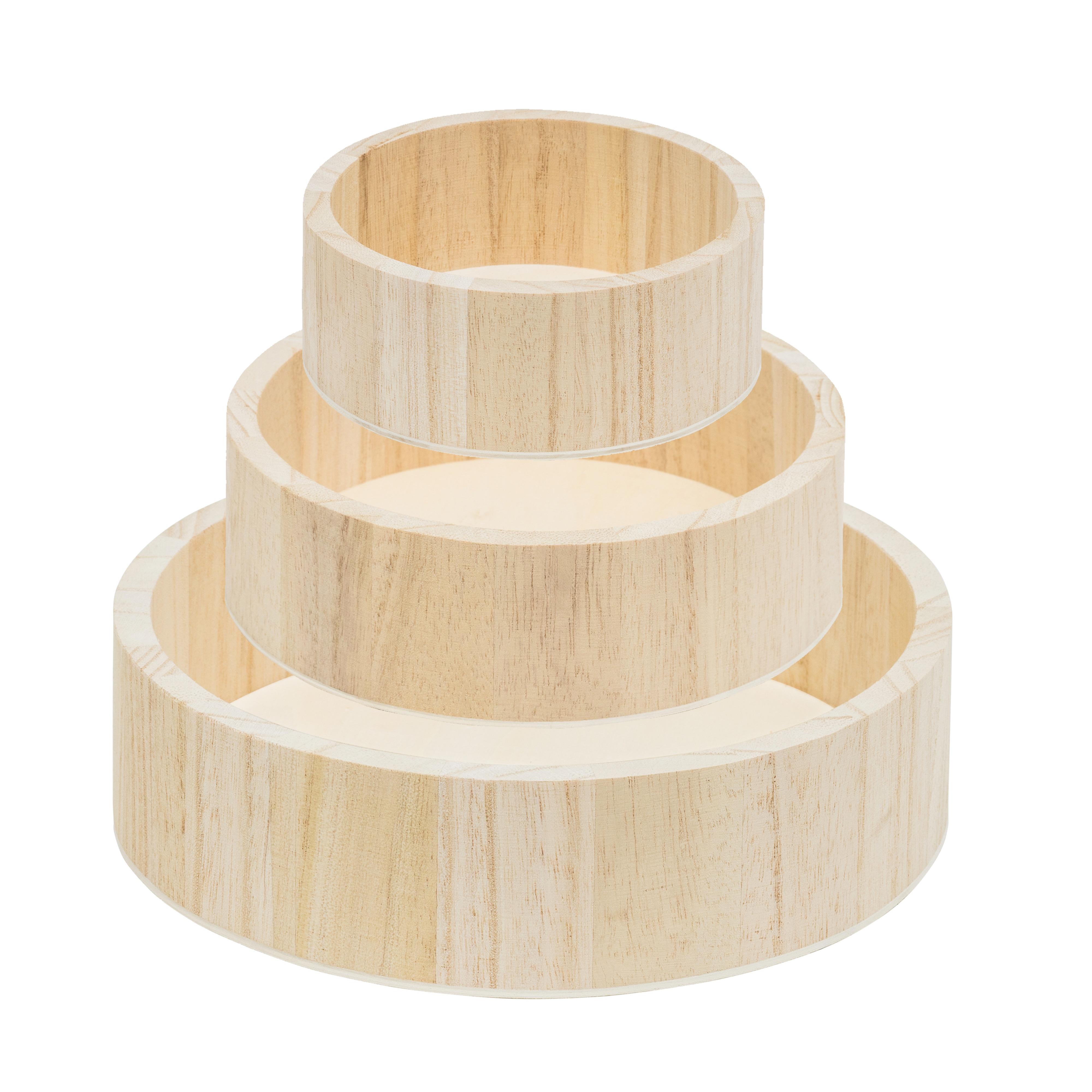 Round Paulownia Wood Basket