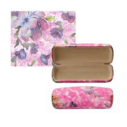 Floral Eyewear Case with Coordinating Cloth