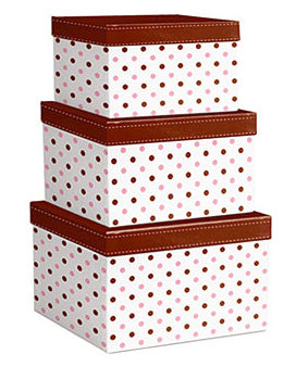 Chocolate Dots Three Piece Round Nested Gift Boxes