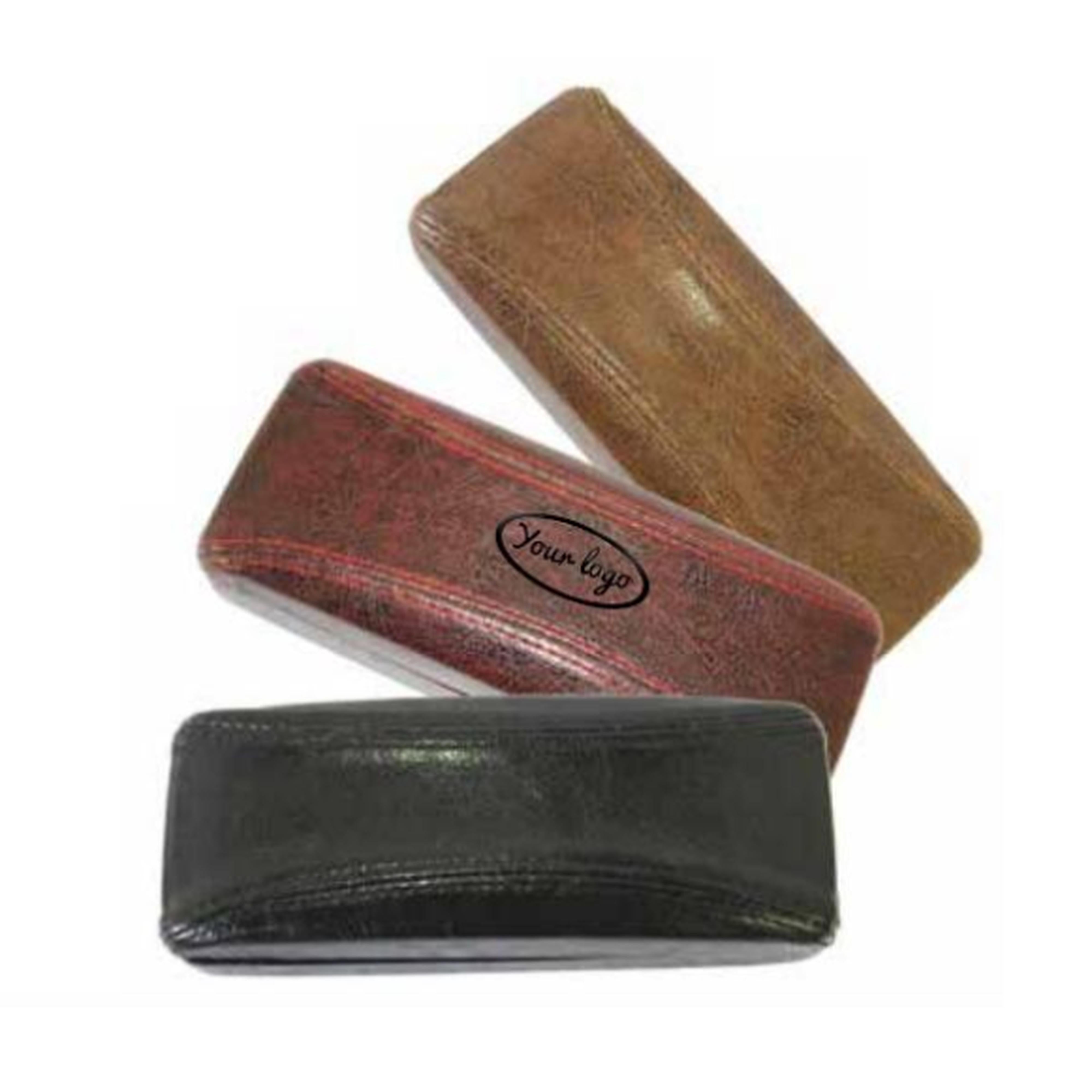Leatherette Eyewear Case with Decorative Stitching