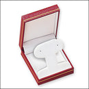 Textured Leatherette French Clip Earring Box with Gold Accent