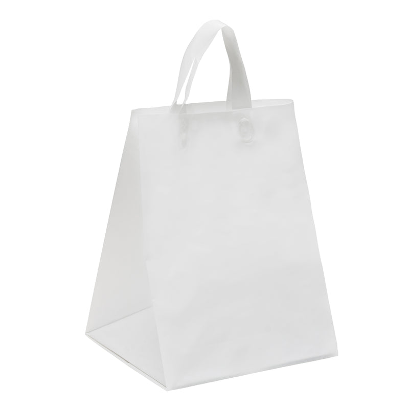 White HDPE Soft Loop Takeout Shopping Gift Bags