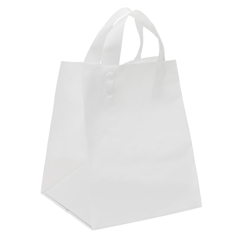 White HDPE Soft Loop Takeout Shopping Gift Bags