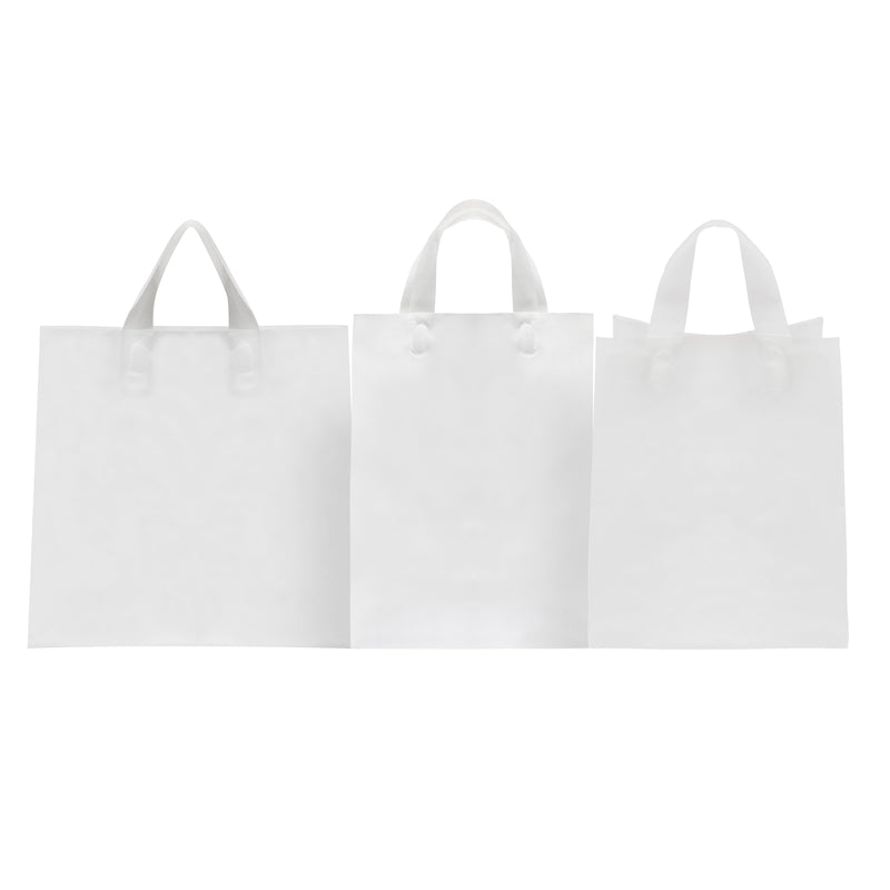 17 Micron 13” x 8” x 23” Plain White Plastic Shopping Bags – ANS Plastics  Corp
