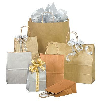 Silver Metallic Tinted Kraft Paper Bag - 16" x 6" x 19 1-4"