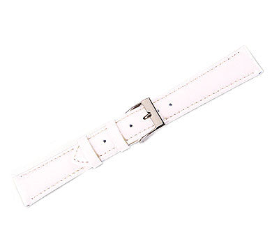 Leather Watch Band Soft Leather White (14mm) Regular
