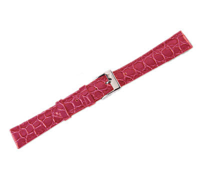 Leather Watch Band Lux Crocodile Rosa (12mm) Regular