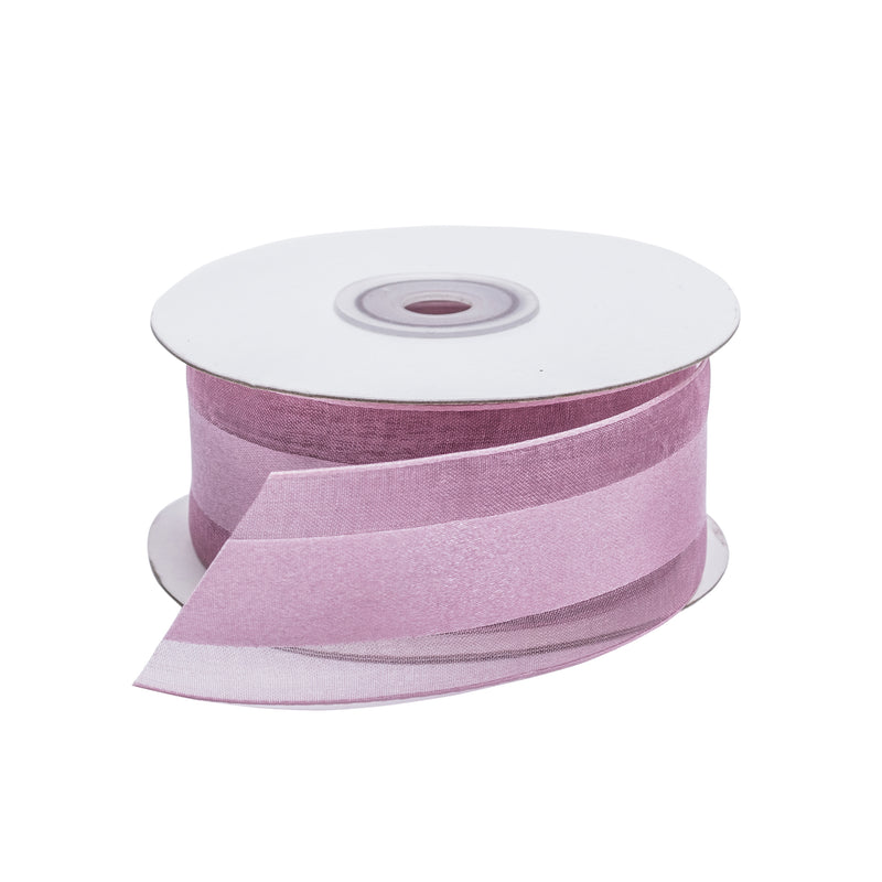 Light Pink Sheer Organza Wired Ribbon, 1-1/2x25 Yards