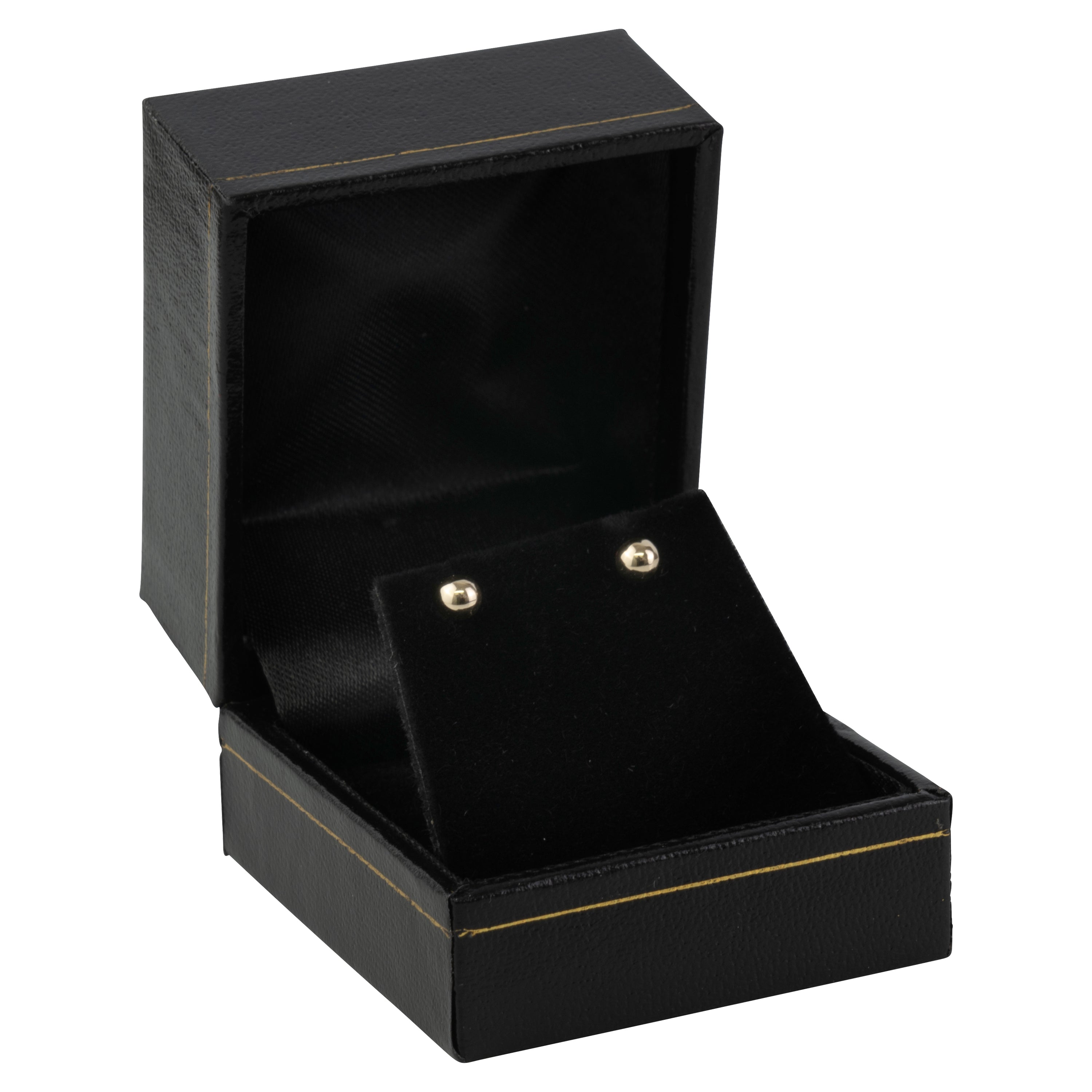 Paper Covered Single Earring Box with Gold Accent