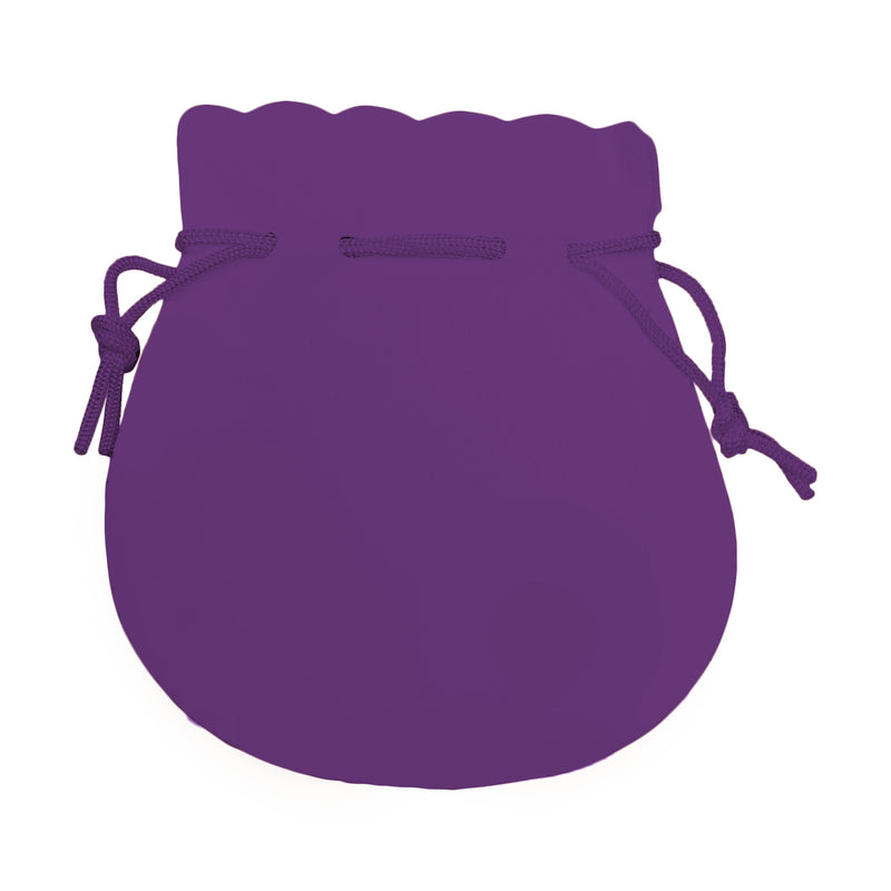 Purple Round Medium Velvet Pouch