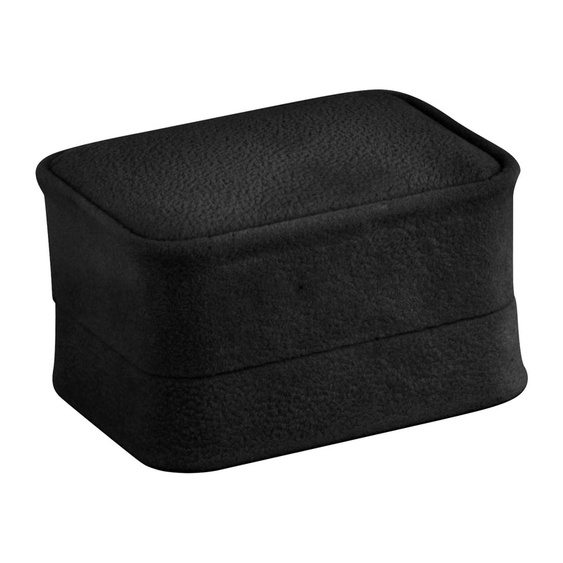 Suede Double Ring Box with Matching Suede Interior