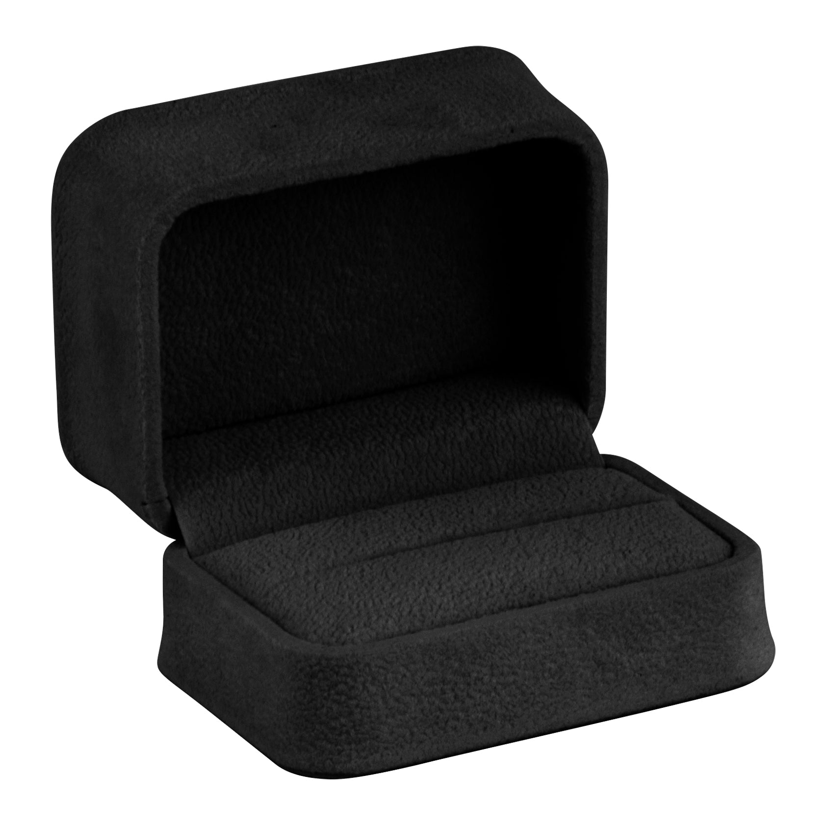 Suede Double Ring Box with Matching Suede Interior