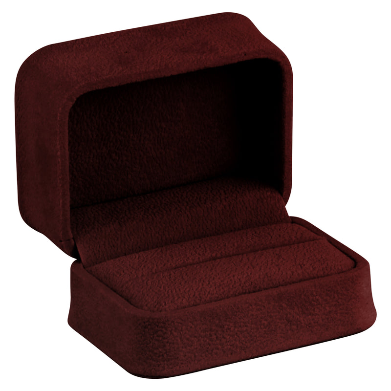 Glossy Kona Ring Box w/ Tan Faux Suede, 2 1/4” x 2” x 1 3/4”H (RWR3-64) -  Ed's Box & Supply Inc.